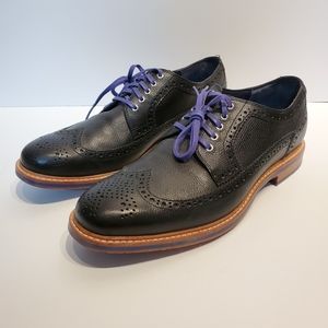 Cole Haan Mens Black Wingtip Oxford